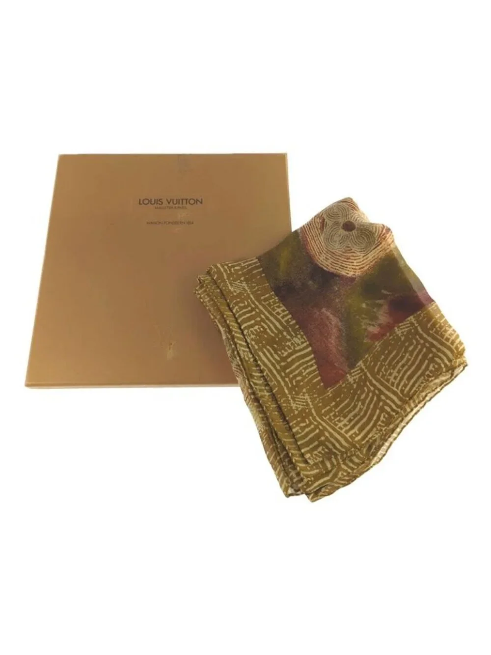 Louis Vuitton Sydney Olympics Memorial Scarf Neckwear Brown Silk - Picture 5 of 5